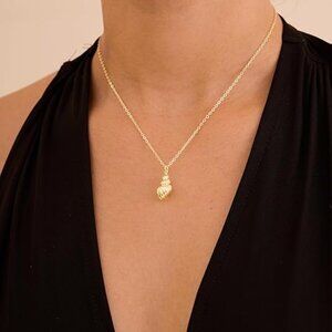 Neiman Marcus 14K Gold Plated Conch Pendant Necklace